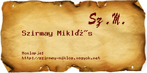 Szirmay Miklós névjegykártya